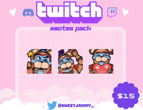 Freddy Fazbear Emotes Pack (Hey, Wink, Love) | Ready To Use! - SweetJammy's Ko-fi Shop - Ko-fi ️ ...