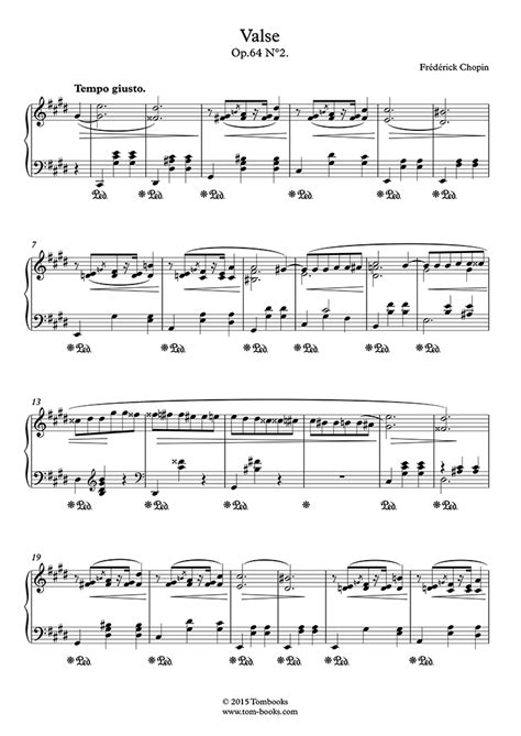 Waltz No. 7 in C sharp minor, Opus 64 No. 2 (Chopin) - Piano Sheet Music