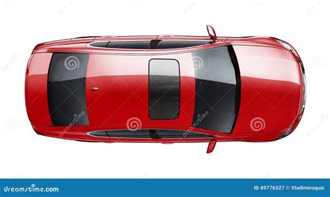 Red car - top view stock illustration. Illustration of transport - 49776527