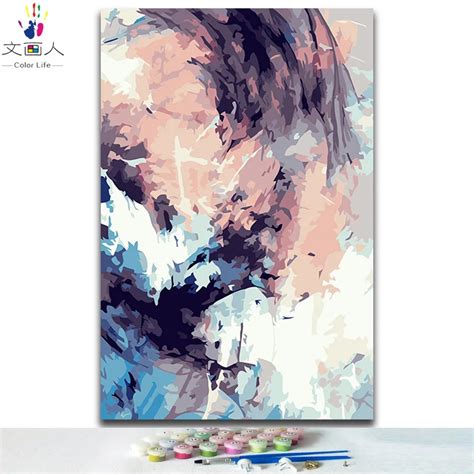 diy coloring painting by numbers abstract modern Simple scenery pictures paint by numbers with ...