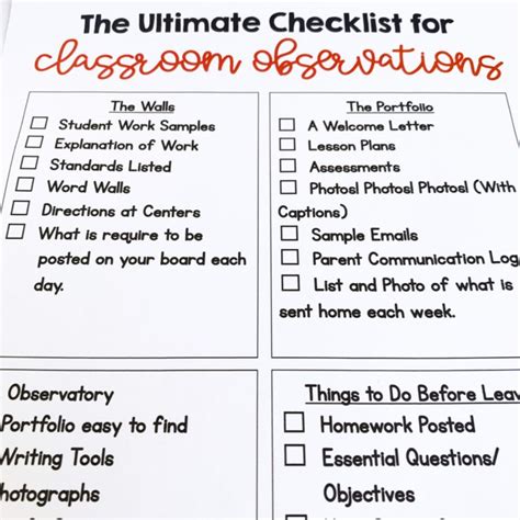 The Observation Ready Classroom - Tips for Classroom Observations