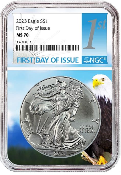 2023 1oz Silver American Eagle NGC MS70 First Day Issue Core