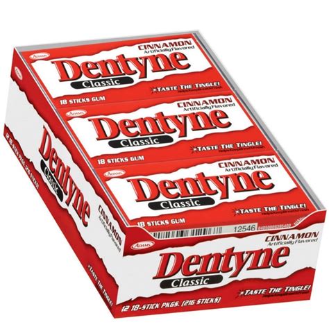 Amazon.com : Dentyne Classic Gum Cinnamon 12 packs (18ct per pack) ( Pack of 2) : Original ...