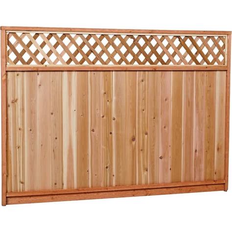 6 ft. x 8 ft. Premium Cedar Lattice Top Fence Panel with Stained (SPF) Frame (Actual Size: 68-3/ ...