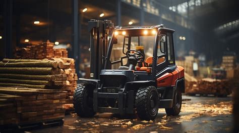 Premium AI Image | Forklift truck in warehouse