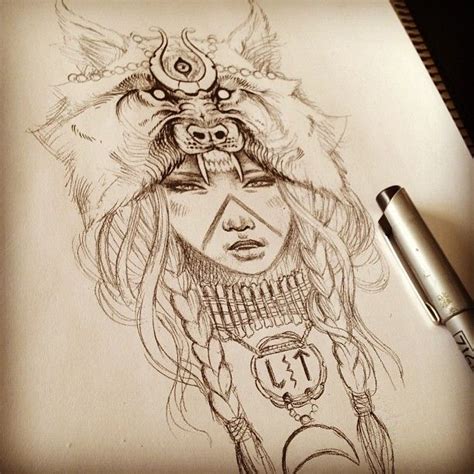 Wolf Headdress Drawing at PaintingValley.com | Explore collection of Wolf Headdress Drawing