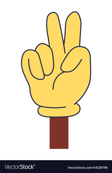 Hand gesture showing victory sign sticker Vector Image