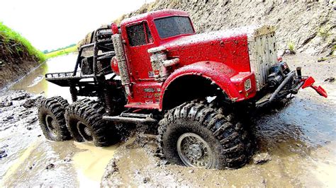 POWERFUL 6x6 TRUCK in MUDDY SWAMP - OFF ROAD AXLE REPAiR JOB - "BiG RED ...