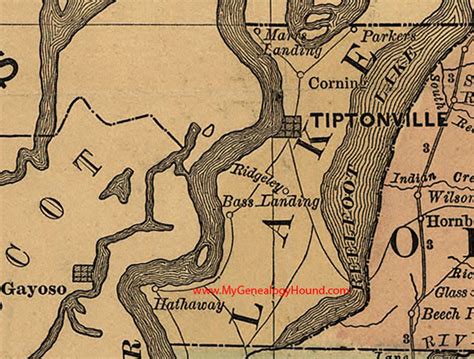 Lake County, Tennessee 1888 Map