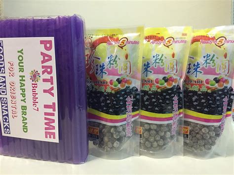 3 paquetes Boba (negro) de la perla de la tapioca «Bubble Tea Ingredients» con un paquete ...