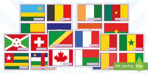 👉 French-Speaking Countries Flags Display Pack | Twinkl | KS2