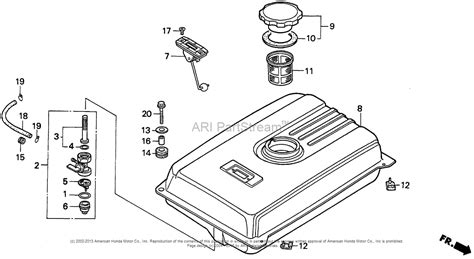 Honda EM3500X A GENERATOR, JPN, VIN# EA6-2000001 Parts Diagram for FUEL TANK (EM, EB)