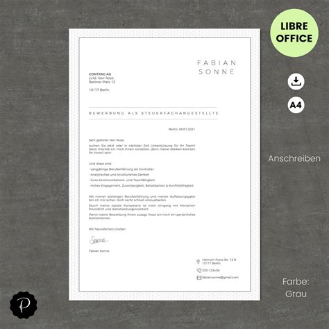 Libreoffice Cover Letter Template