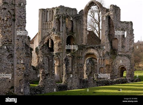 The ruins of Castle Acre Priory in the village of Castle Acre in West ...