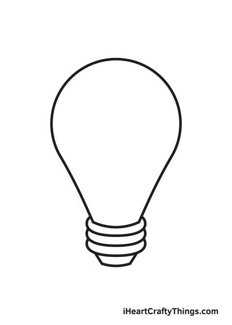 Light Bulb Drawing — How To Draw A Light Bulb Step By Step