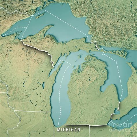 Topographic Map Of Michigan - Super Sports Cars