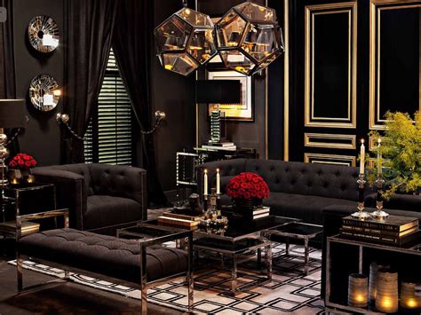 Stunning in black | Luxury living room, Luxury living room design, Black living room