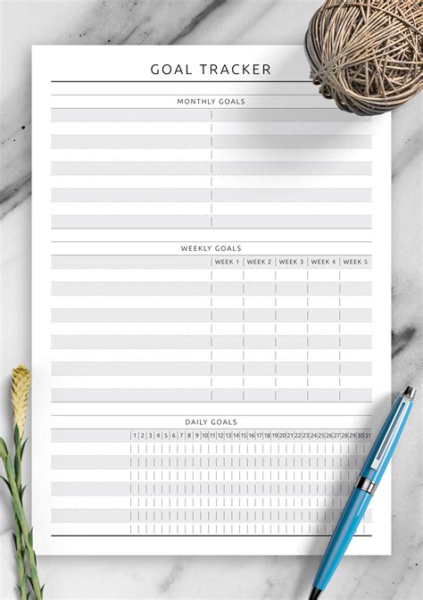 Download Printable Goal Tracker - Original Style PDF