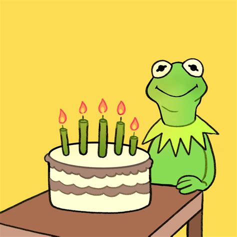 「Happy Birthday Kermit, I drew you a cake」|Cy Poppsのイラスト