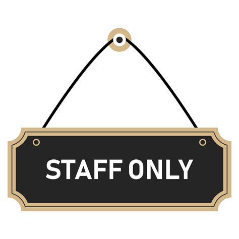 Staff only sign on the door. Signboard. Vector illustration. 13073753 Vector Art at Vecteezy