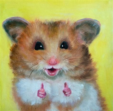 Positive Art for Nursery Kids room Funny Hamster | Artfinder