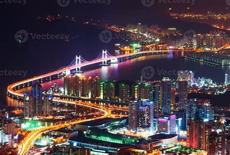 GwangAn Bridge and Haeundae at night in Busan, 796770 Stock Photo at ...