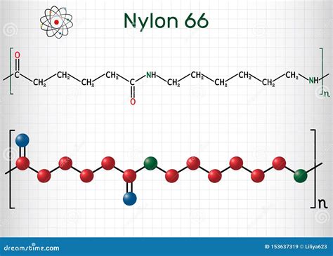 Nylon (nylon-6,6) Plastic Polymer, Chemical Structure Vector Illustration | CartoonDealer.com ...