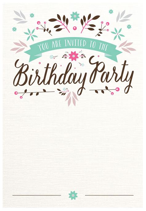 microsoft word birthday invitation template in 2020 party invite - pin on birthday invitations ...