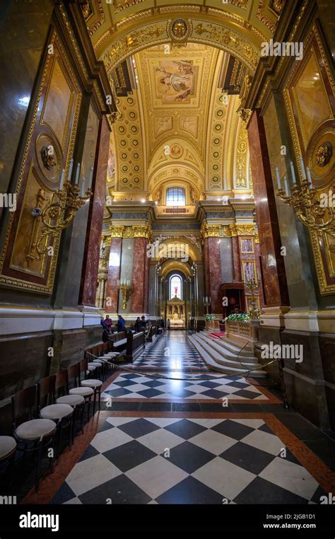 Budapest, Hungary. Interior of St. Stephen's Basilica Cathedral Stock ...