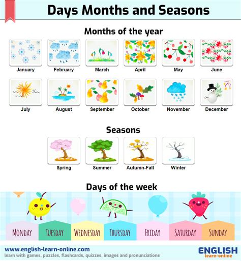 Days Months and Seasons in English 📅 | Learn English