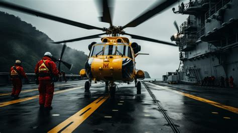 Helicopter landing on the deck of a ship 31710611 Stock Photo at Vecteezy