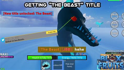 Unlocking "The Beast" Title | Hunting Sea Beasts | Mobile | Blox Fruits - YouTube