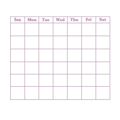 31 Day Blank Calendar Template | Calendar template, Blank calendar template, Monthly calendar ...