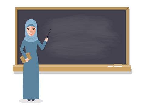 Muslim teacher teaching student in classroom. 547874 Vector Art at Vecteezy