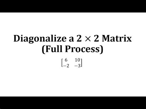 How to diagonalize a 2x2 matrix: Finding eigenvalues and eigenvectors | Eightify