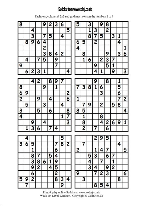 Sudoku Printable Puzzles With Answers