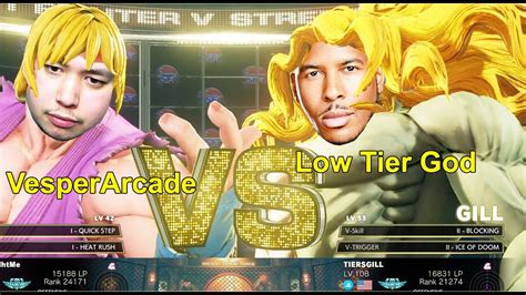 Street Fighter 5 - LTG Low Tier God (Gill) ragequits & blacklists VesperArcade (Ken) - YouTube