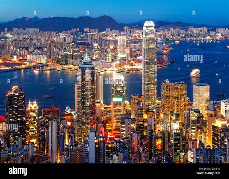 Hong Kong skyline at night Stock Photo - Alamy