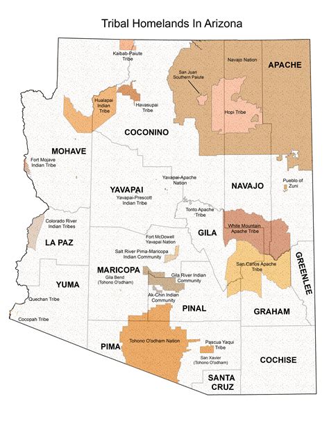 Native American Tribes In Arizona Map | Time Zones Map