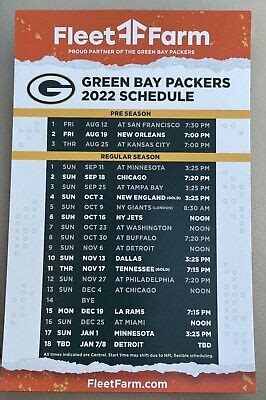 NEW GREEN BAY Packers 2022 Season Schedule 4” x 6” Refrigerator Magnet Calendar £3.05 - PicClick UK