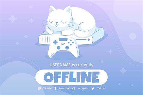 Cute offline twitch banner | Free Vector