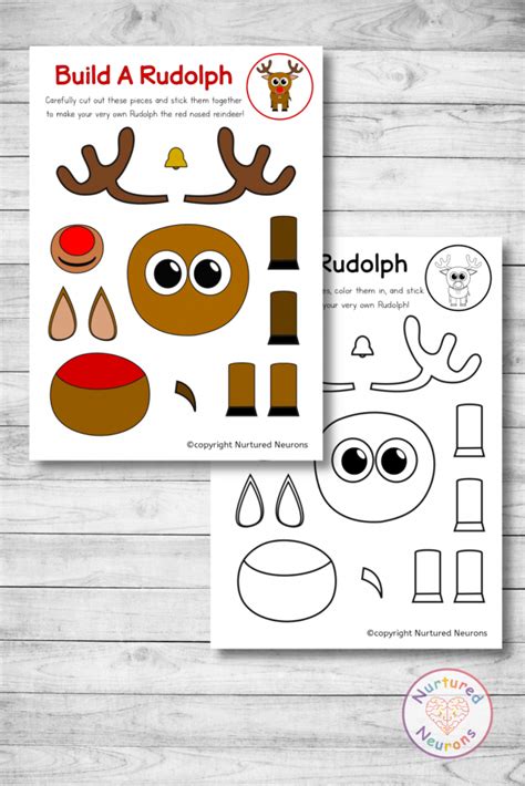 Build A Rudolph (Printable Christmas Craft) - Nurtured Neurons