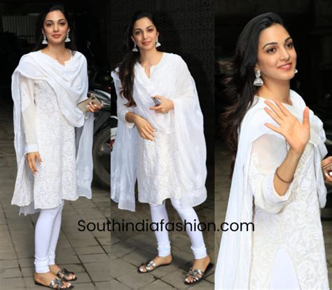 Kiara Advani in a white salwar suit – South India Fashion