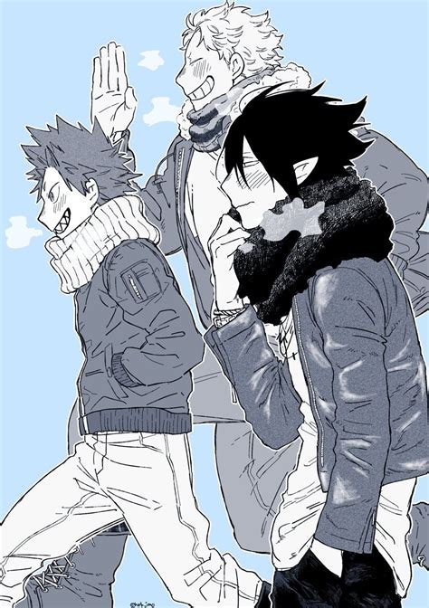 Tamaki Amajiki And Kirishima Eijirou And Fatgum Kirishima And Fatgum ...