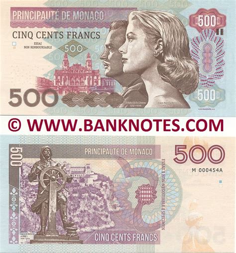 Monaco 500 Francs 2016 - Monegasque Currency Bank Notes, European Paper Money, World Currency ...