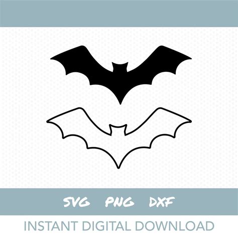 Bat Silhouette Svg, Bat Outline Svg, Halloween Clipart, Instant Digital ...