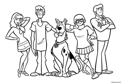 Fred Jones, Velma Dinkley, Scooby Doo, Shaggy Rogers, Daphne Blake Coloring Page | Coloring ...