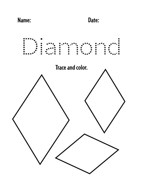 Free Diamond Worksheets for Preschool ⋆ The Hollydog Blog