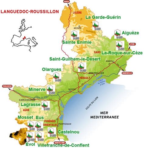 Languedoc-Roussillon Map -- (Carcassonne is on this map) | Languedoc ...