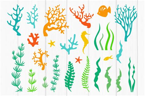 Coral Svg Bundle, Seaweed Svg, Png, Sea Life Svg, Under The Sea Svg ...